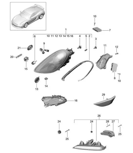 Diagram 905-002 Porsche Macan (95B) MK2 2019-2021 