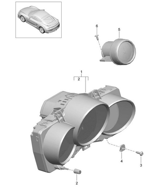 Diagram 906-000 Porsche Cayman S 3.4L 987C MKII 2009-12 Équipement électrique