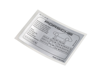 Sticker Tyre Pressure. Porsche 993 Turbo - 99370128725 Sticker Tyre Pressure. Porsche 993 Turbo - 99370128725