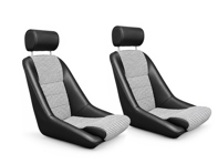Asientos deportivos Nürburgring, polipiel/estampado pata de gallo, JUEGO DE 2. Porsche 356 / 911 / 912 1950–89