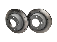 Brake disc rotor, Rear. Porsche 911 1984-89 3.2L Sport drilled (Pair) - 91135204108, 275802C, 91135204109 - 275802C Brake disc rotor, Rear. Porsche 911 1984-89 3.2L Sport drilled (Pair) - 91135204108, 275802C, 91135204109 - 275802C