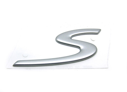 S - Badge, argento opaco. Porsche 997 C2S / C4S - 99755924300, 997.559.243.00