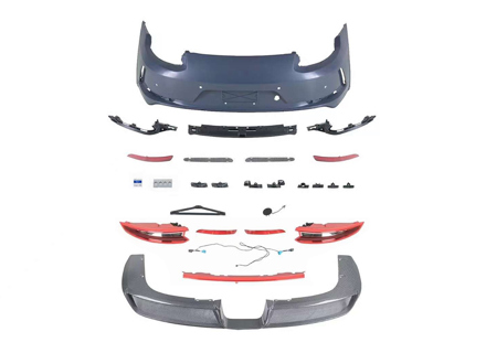 Kit de conversión de parachoques trasero con aspecto 991.2 GT3 para Porsche 991.1 2WD - 99150529180, 991505291B0, 99150529182, 991505291B2, 992GT3FRKIT, 992GT3EXHKIT