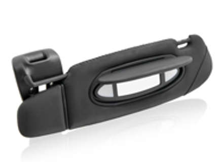 Zonneklep, Leder, Links, in Zwart. Porsche 996 C2/C4 - 99673198003A11, 99673198003 Zonneklep, Leder, Links, in Zwart. Porsche 996 C2/C4 - 99673198003A11, 99673198003