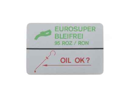Sticker Fuel 95 Octane Rating. Porsche - 92800611703 - PAK95