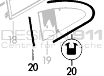 Joint de vitre arrière 1/4. Porsche 356 COUPÉ - 90154293123, 90154293223 - 356099, 1686100100 Joint de vitre arrière 1/4. Porsche 356 COUPÉ - 90154293123, 90154293223 - 356099, 1686100100