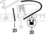 Rear 1/4 window seal. Porsche 356 COUPE - 90154293123, 90154293223 - 356099, 1686100100 Rear 1/4 window seal. Porsche 356 COUPE - 90154293123, 90154293223 - 356099, 1686100100