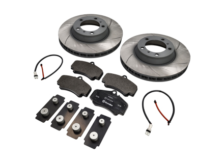 Remblokken en remschijvenpakket VOOR. Porsche 996 C4S / 996 Turbo - 99635140904, 99635141004, 99635194913, 99635108901, 99661236501