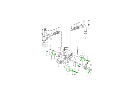 Kit completo puleggia e cinghia - tenditore, rulli tenditori e cinghia di trasmissione - per Porsche 996 GT3 / GT3 RS (con aria condizionata) 1999-2005 - 99610236550, 99611501670, 99611501672, 99907204109, 99907205901, 90006711703, 90006711705, 99611501571, 99611501576, 99610212553, 99611522171, 99611522172, 90007406302, 90007438001, 99610215193