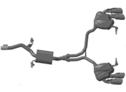 Impianto di scarico sportivo, con terminali di scarico Silver. Porsche 95B.2 Macan S - 95B044211, 95B044211A