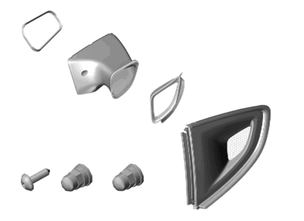 Rear quarter window vent kit Weissach Pack. Porsche 718 Cayman GT4 Rear quarter window vent kit Weissach Pack. Porsche 718 Cayman GT4