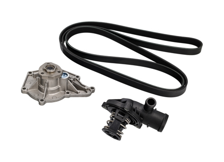 保时捷 958 Cayenne 3.0 升柴油发动机水泵、皮带和恒温器组件 - 95510603310, 95810603320, 95810603321, 95810603210, 95810221600, 95510293400