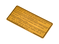 Sticker for Engine Oil Level. Porsche 964 / 993 - 96400611100 - 1601502600 Sticker for Engine Oil Level. Porsche 964 / 993 - 96400611100 - 1601502600