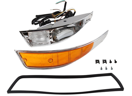 Alloggiamento indicatore anteriore, fusione di alluminio, incl. lente, telaio e guarnizione. Porsche 911 68-73 - 91163140130, 90163140103, 90163140203, 91163140230 - 1695402270, 1695402280