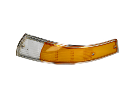 Richtingaanwijzerlens voor met chromen rand. Porsche 911 / 912 1965-73 - 91163192103, 90163190303, 91163192203, 90163190403 - URO-009648, URO-009649