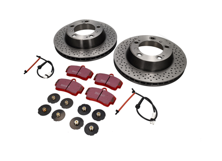 HINTERES Bremsscheibenpaket mit Sport-EBC-Bremsbelägen Porsche Boxster S - 98635240301BRE, 98661236501, 99635208600, 99635208602, DP31208C, 98635240301, 09889021, 98735240300, 98735240301, 98661236500, 96435209600, 99635208601, 96435209601, 99635293903, 98635293910, 98635293911, 99635293900, 99635293902