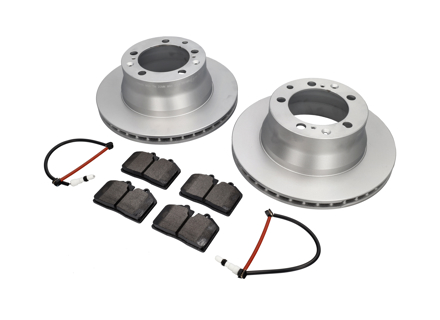 Achterremblokken en remschijfpakket. Porsche 944 S2 3.0L 16V 1989-91 - 95135204105, 94461236502, 96435193903, 95135193908, 95135204102