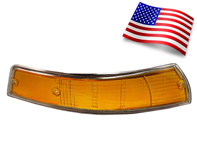 Indicator lens Front, with CHROME Rim. Porsche 911/912 1969-71 USA - 90163190305, 90163190405, 14961S, 14961D, 14961, 14961/D, 14961/S Indicator lens Front, with CHROME Rim. Porsche 911/912 1969-71 USA - 90163190305, 90163190405, 14961S, 14961D, 14961, 14961/D, 14961/S
