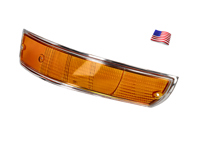 Cristal intermitente Delantero, con aro CROMADO. Porsche 911/912 1969-71 EE. UU. - 90163190305, 90163190405, 14961S, 14961D, 14961, 14961/D, 14961/S