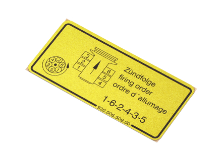 Sticker ignition firing order. Porsche 911 / 930 - 93000650900 - 1601500506