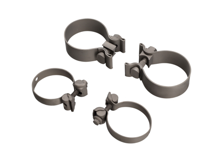 Titan-Schellen für Auspuff und Endrohr. Porsche 991.2 Carrera - 99711123080, 99711124030, 99711123081