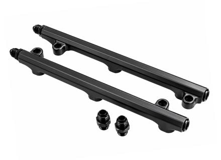 CNC-Machined Fuel Rail Kit Black Anodised. Porsche 964 / 993 3.6L - 99311004002, 99311004004, 96411030700, 96411030800 - AMS9050033