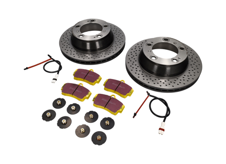 Remschijvenpakket ACHTER Sport EBC Remblokken Porsche 997 C4S 3.8L - 99635240104BRE, DP41208R, 99661236501, 99635208600, 99635208602, 1663201107, 99635240103, 99635240104, 99635240105, 99635293903, 98635293910, 98635293911, 99635293900, 99635293902, 96435209600, 99635208601, 96435209601
