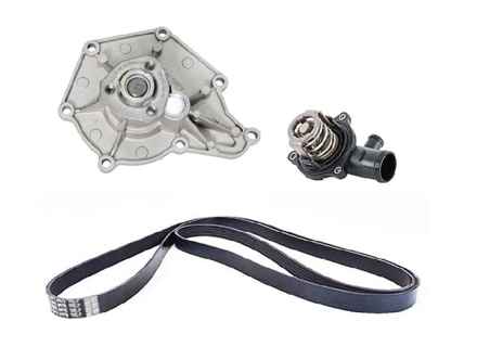 Water pump, belt & thermostat insert kit Porsche 957 Cayenne Diesel 3.0ltr - 95510603310, 95810603320, 95810603321, 95810221600, 95510293400, 95510603200
