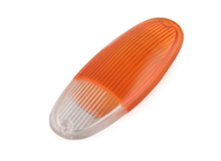 Lentille de clignotant avant, Ambre/Clair. Porsche 914 - 91463193710 Lentille de clignotant avant, Ambre/Clair. Porsche 914 - 91463193710