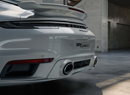 Sports exhaust system, with tailpipes in Silver. Porsche 992 Turbo / Turbo S - 992044221 Sports exhaust system, with tailpipes in Silver. Porsche 992 Turbo / Turbo S - 992044221
