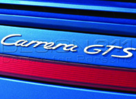 'CARRERA GTS'-embleem achter, ZILVER. Porsche 997.2 - 99755903706