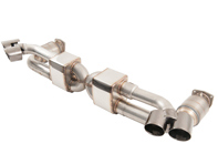 AWE Performance exhaust and high-flow cat sections with Silver tips for Porsche 991 Turbo - 3015-42040, 3015