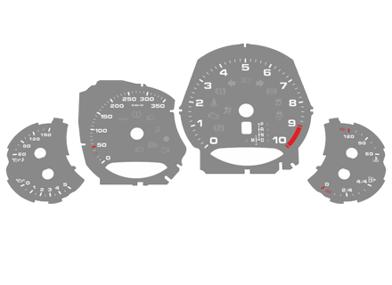 Dial face set, KMH. Porsche 991.1 GT3 Dial face set, KMH. Porsche 991.1 GT3