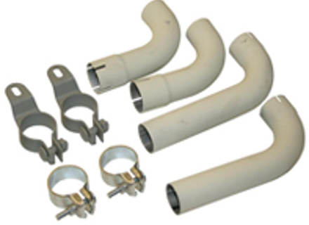 Auspuffrohr und Schellensatz. Porsche 356B / 356C - 61611100660, 92.303, 92303, 1620701510 - 92.303, 1620701510