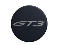 Centre wheel lock 'GT3' cap badge, in Matt black. Porsche 991 GT3 - 9P1601349EOK1, 99136120790 Centre wheel lock 'GT3' cap badge, in Matt black. Porsche 991 GT3 - 9P1601349EOK1, 99136120790