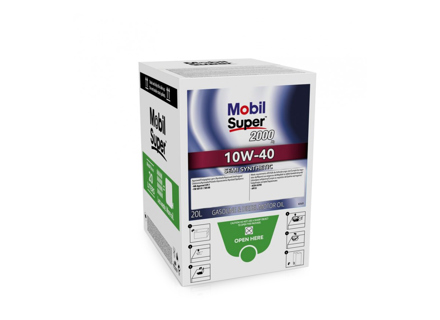 Aceite de motor Mobil 10W/40 Super 2000, 20 litros, bolsa en caja - 10W-40, 10W/40, 10W 40, 202428