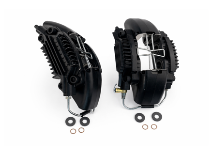 Hinterer Bremssattelsatz aus Aluminium. Porsche 911 (930) Turbo 1974–89 - 93035209101, 93035209201 - BRK11.2.119 H