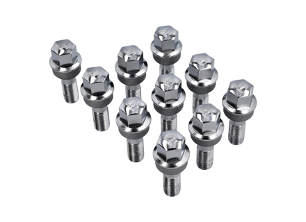 Radschrauben verchromt für Porsche Boxster 986/996/997 (10er-Pack) - WHT004676A, WHT006978, 99636120302, 99636120300, 99636120301, 99736120301, 3608100007