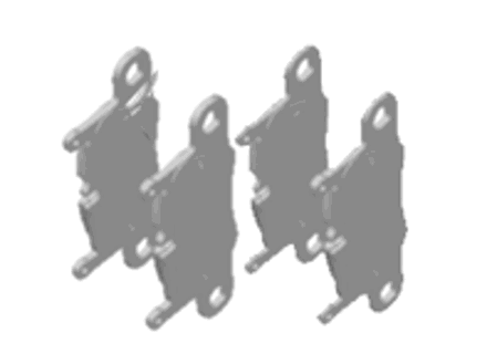 Bremsbeläge, hinten. Porsche Taycan Bremsscheiben 19' 480mm, Bremssattel in Weiß - 9J1698451A, 9J1698451F Bremsbeläge, hinten. Porsche Taycan Bremsscheiben 19' 480mm, Bremssattel in Weiß - 9J1698451A, 9J1698451F