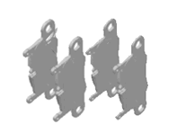 Bremsbeläge, hinten. Porsche Taycan Bremsscheiben 19' 480mm, Bremssattel in Weiß - 9J1698451A, 9J1698451F Bremsbeläge, hinten. Porsche Taycan Bremsscheiben 19' 480mm, Bremssattel in Weiß - 9J1698451A, 9J1698451F