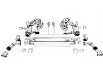 Système d'échappement sport CARGRAPHIC GT, avec collecteurs ID42 GT et fonction chauffante. Porsche 964 Carrera 2/4/RS - 96411104504, 96411104605, 96411104502, 96421103905, 96421103932, 96421104004