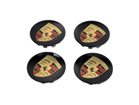 Enjoliveurs avec écusson de couleur pour Porsche 718 Boxster / Cayman (Lot de 4) - 00004460536, 00004460726