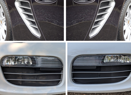 Kit rete metallica paraurti anteriore e prese d'aria laterali Porsche 987.1 Boxster Kit rete metallica paraurti anteriore e prese d'aria laterali Porsche 987.1 Boxster