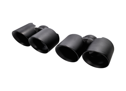 Exhaust Deluxe Quad-Style Tail Pipes, in Satin Black finish . Porsche 997.2 Carrera - 99711115130, 99711135130, 99711198330, 99711199130, 99711135230, 99711198430, 99711199231, 99711199240, 99711199140, 99711115230