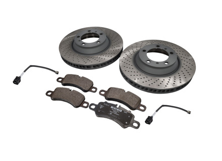 Front Brake Pad And Brake Disc Package. Porsche 992.1 C2 / C4 2019-24 - 992698151G, 992615301, 992615302, 9P1907253