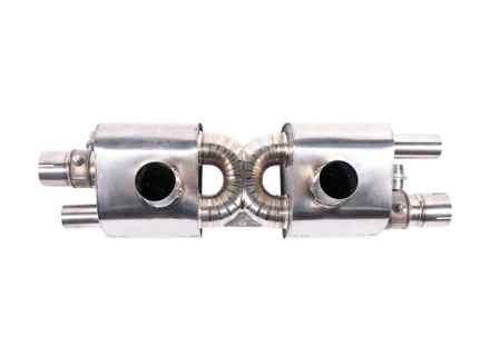 Silenciador trasero deportivo de titanio con válvulas de Rennline. Porsche 991.2 con escape central. - 9P251053B, 9P251053D - EX32 BLACK, EX32 SILVER, EX32 Silenciador trasero deportivo de titanio con válvulas de Rennline. Porsche 991.2 con escape central. - 9P251053B, 9P251053D - EX32 BLACK, EX32 SILVER, EX32