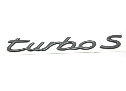 Turbo S - Rear badge, Gun Metal. Porsche 993 Turbo - 996559237034PU, 996.559.237.03.4PU Turbo S - Rear badge, Gun Metal. Porsche 993 Turbo - 996559237034PU, 996.559.237.03.4PU
