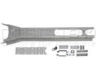 Tunnel de changement de vitesse. Voitures Porsche 356 A (1958-59) - 64449005, 64449004, PP127B, P127B, PP127T2, PP127T1 Tunnel de changement de vitesse. Voitures Porsche 356 A (1958-59) - 64449005, 64449004, PP127B, P127B, PP127T2, PP127T1