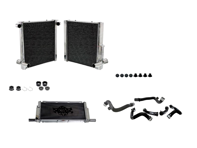 Radiatore in alluminio per liquido refrigerante e tubi flessibili SET DI 3. Porsche 981 Boxster Spyder / 981 Cayman GT4 - 99110613103, 99110613203, 99110613801, 99110613802 - 7067, 7066, 7068