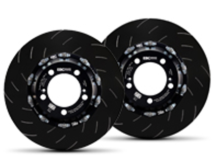 EBC Racing zweiteilige schwimmend gelagerte hintere geschlitzte Bremsscheiben für Porsche 991 GT3 - 99135240780, 99135240880 - SG2F013 EBC Racing zweiteilige schwimmend gelagerte hintere geschlitzte Bremsscheiben für Porsche 991 GT3 - 99135240780, 99135240880 - SG2F013